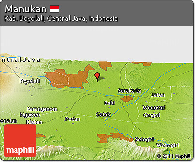 Physical Panoramic Map of Manukan