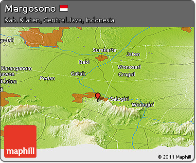 Physical Panoramic Map of Margosono