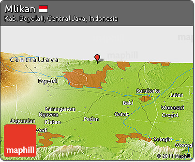 Physical Panoramic Map of Mlikan