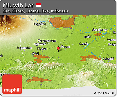 Physical Panoramic Map of Mluwih Lor