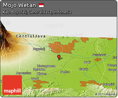 Physical Panoramic Map of Mojo Wetan