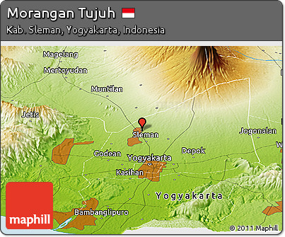 Physical Panoramic Map of Morangan Tujuh
