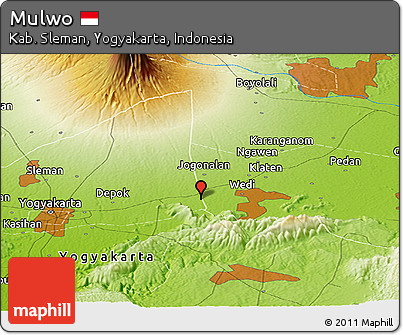 Physical Panoramic Map of Mulwo