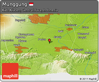 Physical Panoramic Map of Munggung