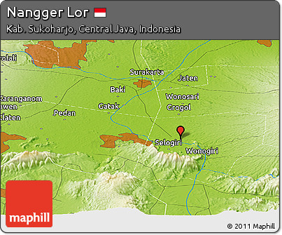 Physical Panoramic Map of Nangger Lor