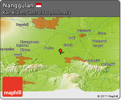 Physical Panoramic Map of Nanggulan