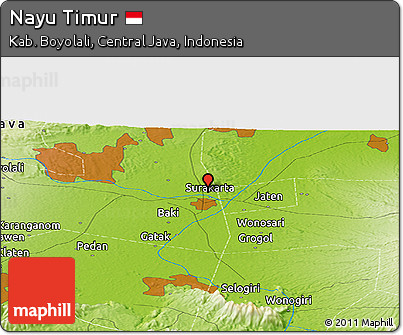 Physical Panoramic Map of Nayu Timur