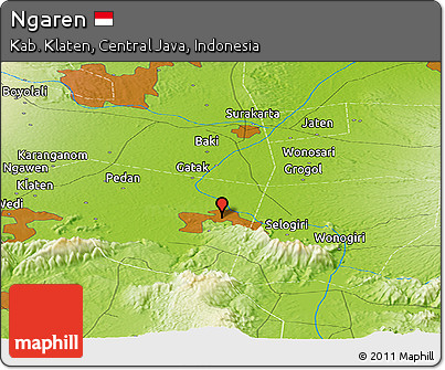 Physical Panoramic Map of Ngaren