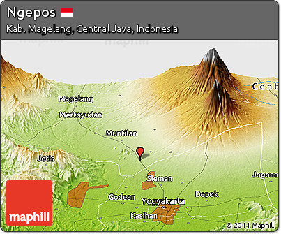 Physical Panoramic Map of Ngepos