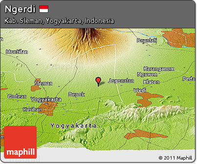 Physical Panoramic Map of Ngerdi