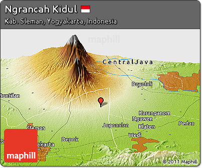 Physical Panoramic Map of Ngrancah Kidul