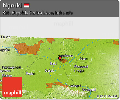 Physical Panoramic Map of Ngruki