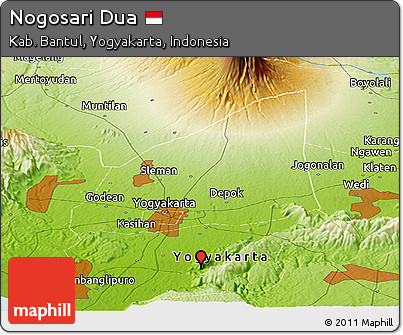 Physical Panoramic Map of Nogosari Dua