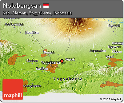 Physical Panoramic Map of Nolobangsan
