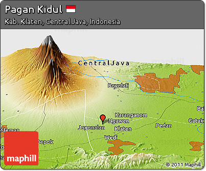 Physical Panoramic Map of Pagan Kidul