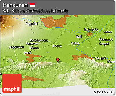 Physical Panoramic Map of Pancuran