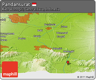 Physical Panoramic Map of Pandansurat