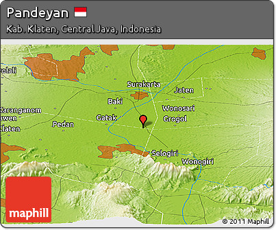 Physical Panoramic Map of Pandeyan