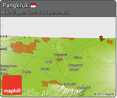 Physical Panoramic Map of Pangkruk