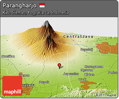 Physical Panoramic Map of Parangharjo