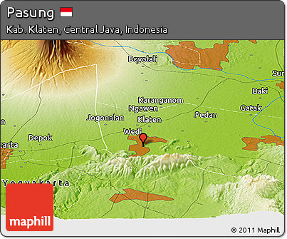 Physical Panoramic Map of Pasung