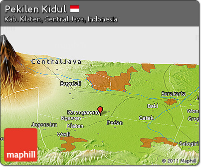 Physical Panoramic Map of Pekilen Kidul
