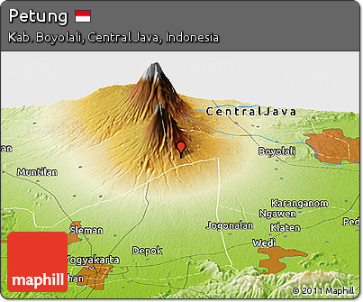 Physical Panoramic Map of Petung