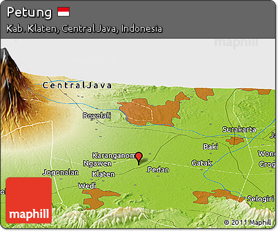 Physical Panoramic Map of Petung