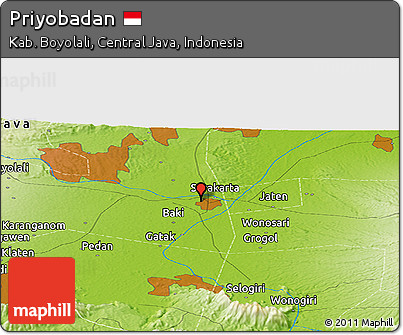 Physical Panoramic Map of Priyobadan