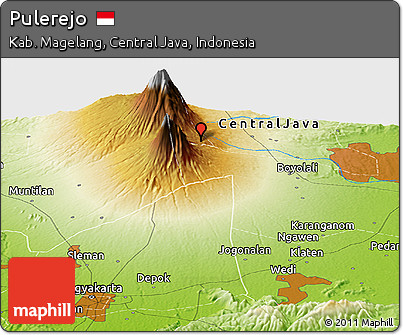 Physical Panoramic Map of Pulerejo
