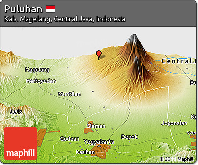 Physical Panoramic Map of Puluhan