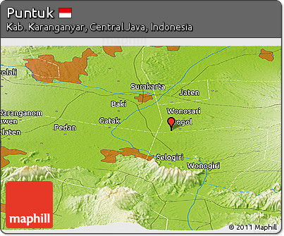 Physical Panoramic Map of Puntuk