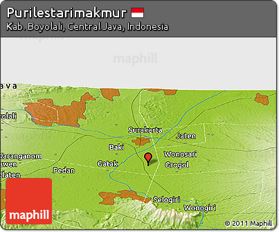 Physical Panoramic Map of Purilestarimakmur