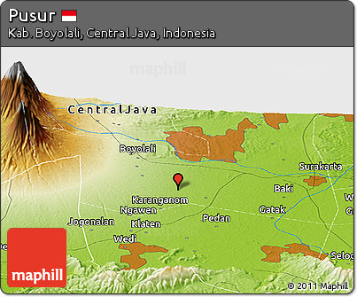 Physical Panoramic Map of Pusur