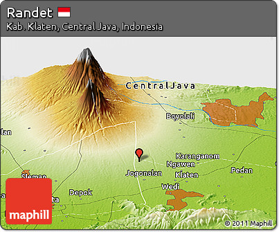 Physical Panoramic Map of Randet