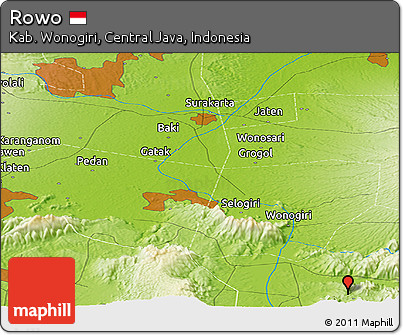 Physical Panoramic Map of Rowo