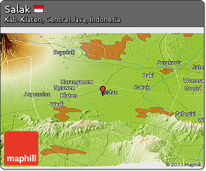 Physical Panoramic Map of Salak