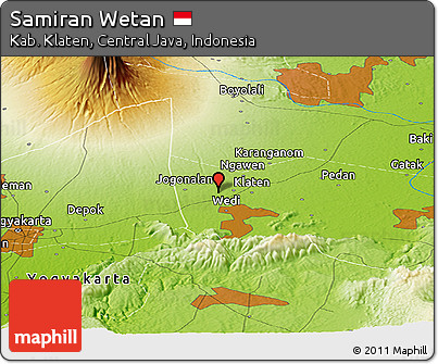 Physical Panoramic Map of Samiran Wetan