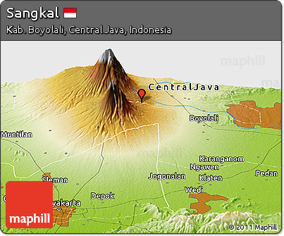 Physical Panoramic Map of Sangkal