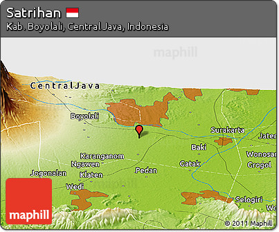 Physical Panoramic Map of Satrihan