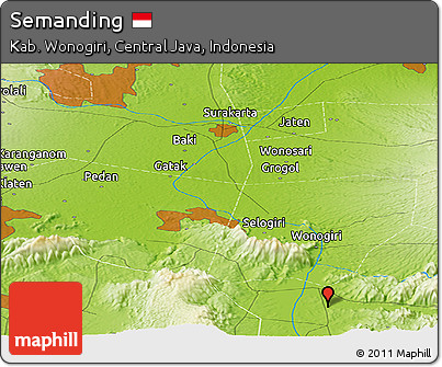 Physical Panoramic Map of Semanding
