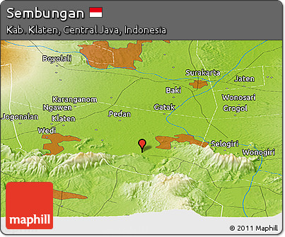 Physical Panoramic Map of Sembungan