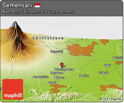 Physical Panoramic Map of Semensari