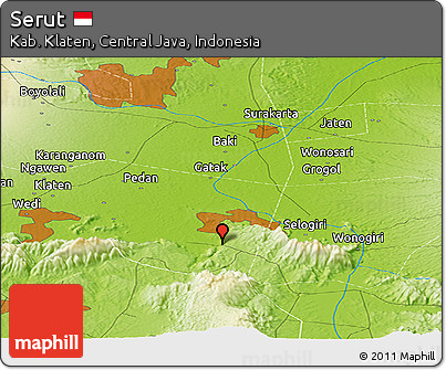 Physical Panoramic Map of Serut