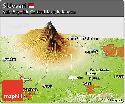 Physical Panoramic Map of Sidosari