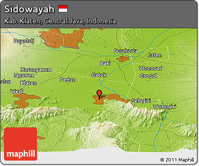Physical Panoramic Map of Sidowayah