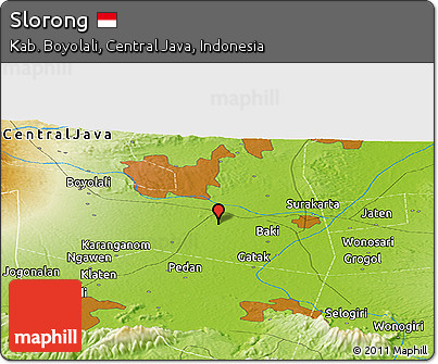 Physical Panoramic Map of Slorong