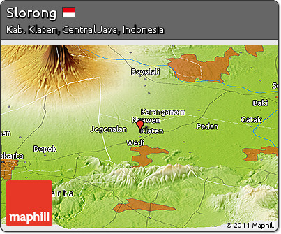 Physical Panoramic Map of Slorong