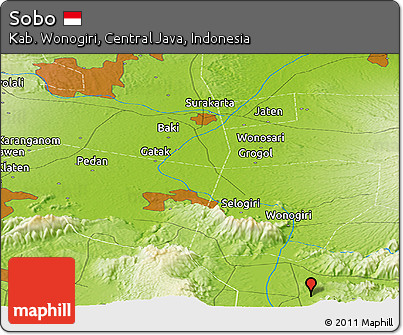 Physical Panoramic Map of Sobo
