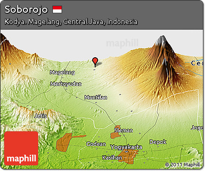 Physical Panoramic Map of Soborojo